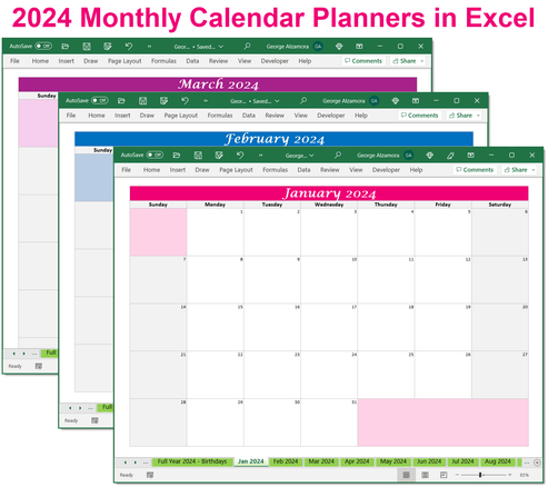 Printable 2024 Calendar Spreadsheet: Best Downloadable Excel Templates ...