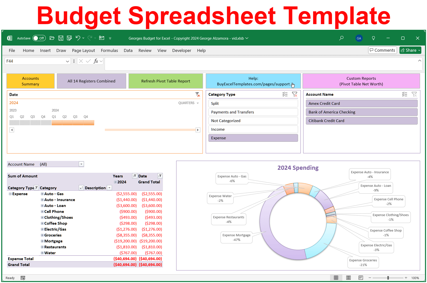 Best Budget Spreadsheet Template